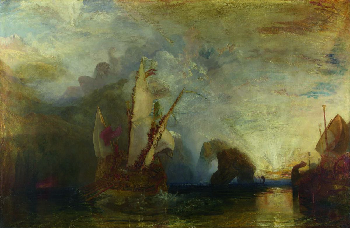 A ship sailing in the sea