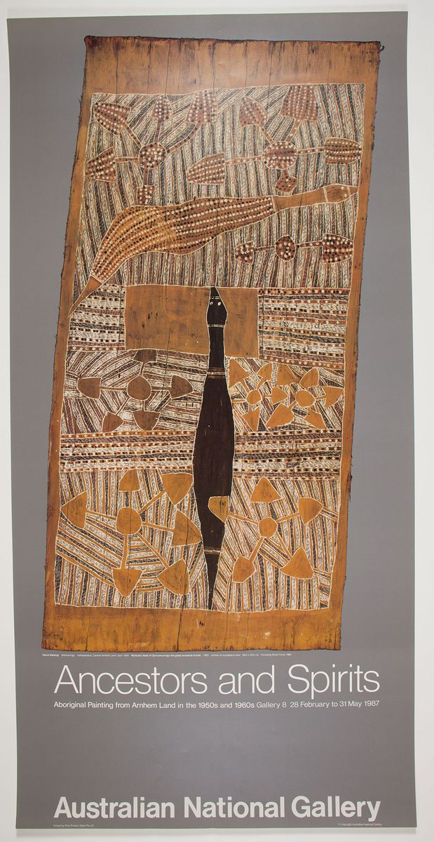 Poster for Ancestors and Spirits: Aboriginal Painting from Arnhem Land in the 1950s and 1960s
