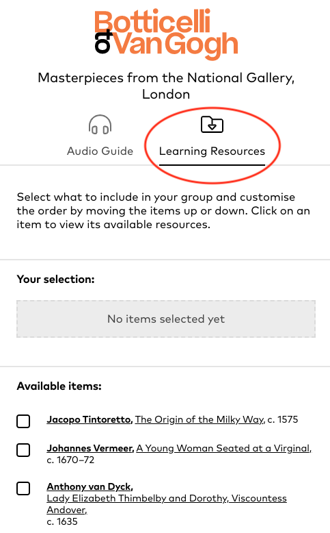 a screen capture of a web page showing a red circle around the words 'learning resource' at the top