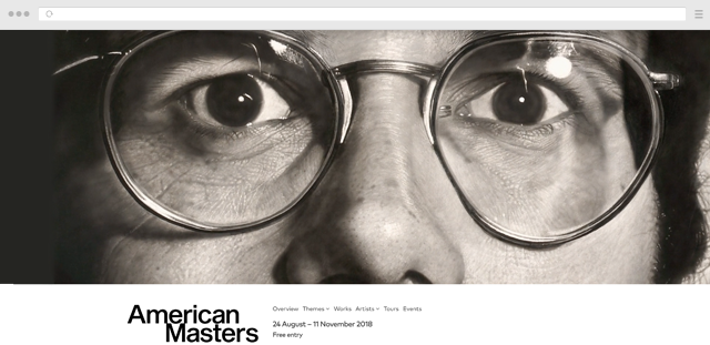 Screenshot of American Masters Exhibition web page