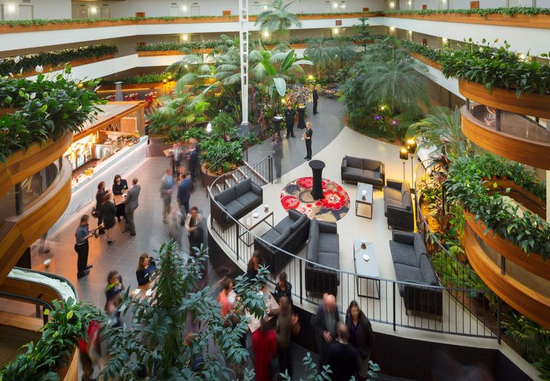 View of the foyer of a hotel