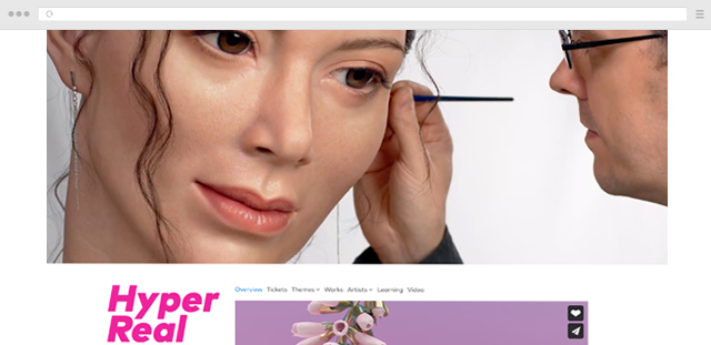 Screenshot of Hyper Real Exhibition web page