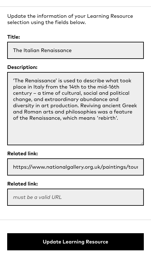 screen capture showing a web page with editable text fields