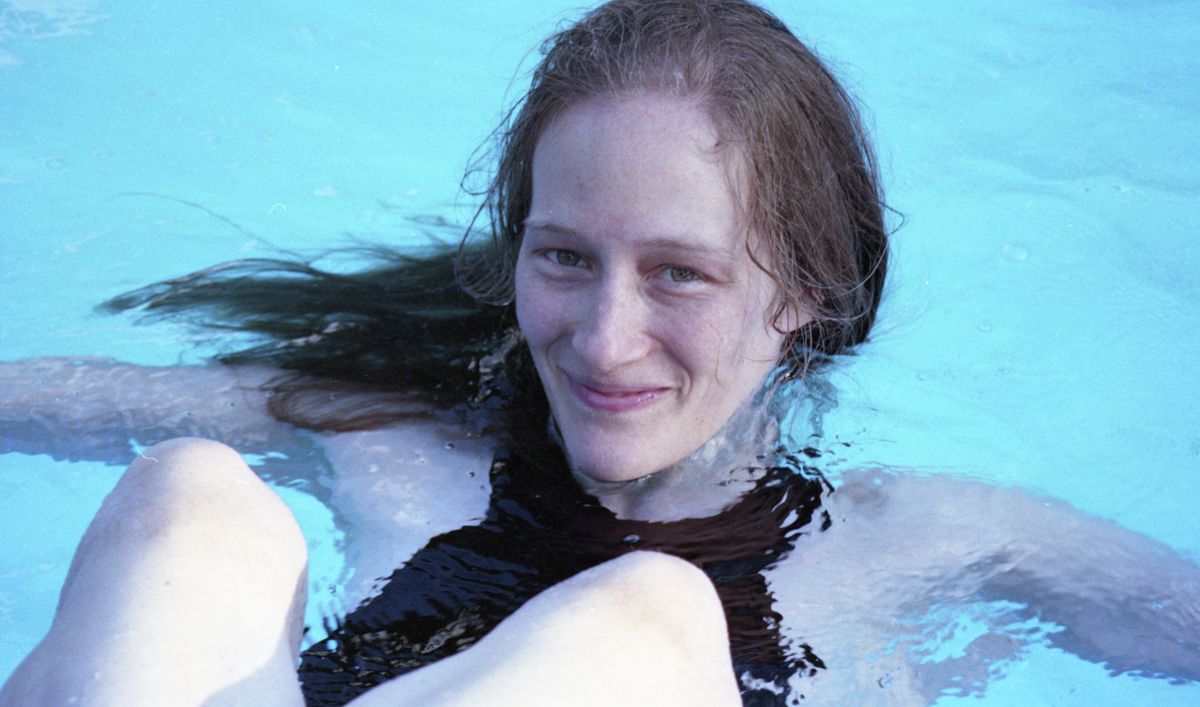 A woman in a swimming pool